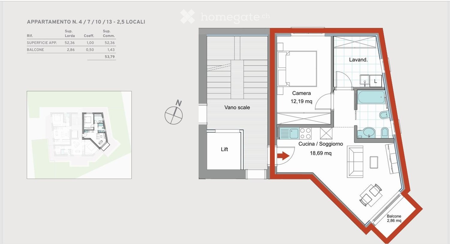 Appartement de 2 ½ pièces