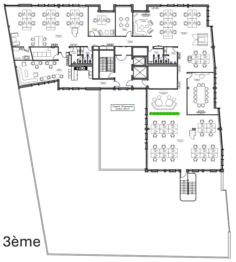 650m² office