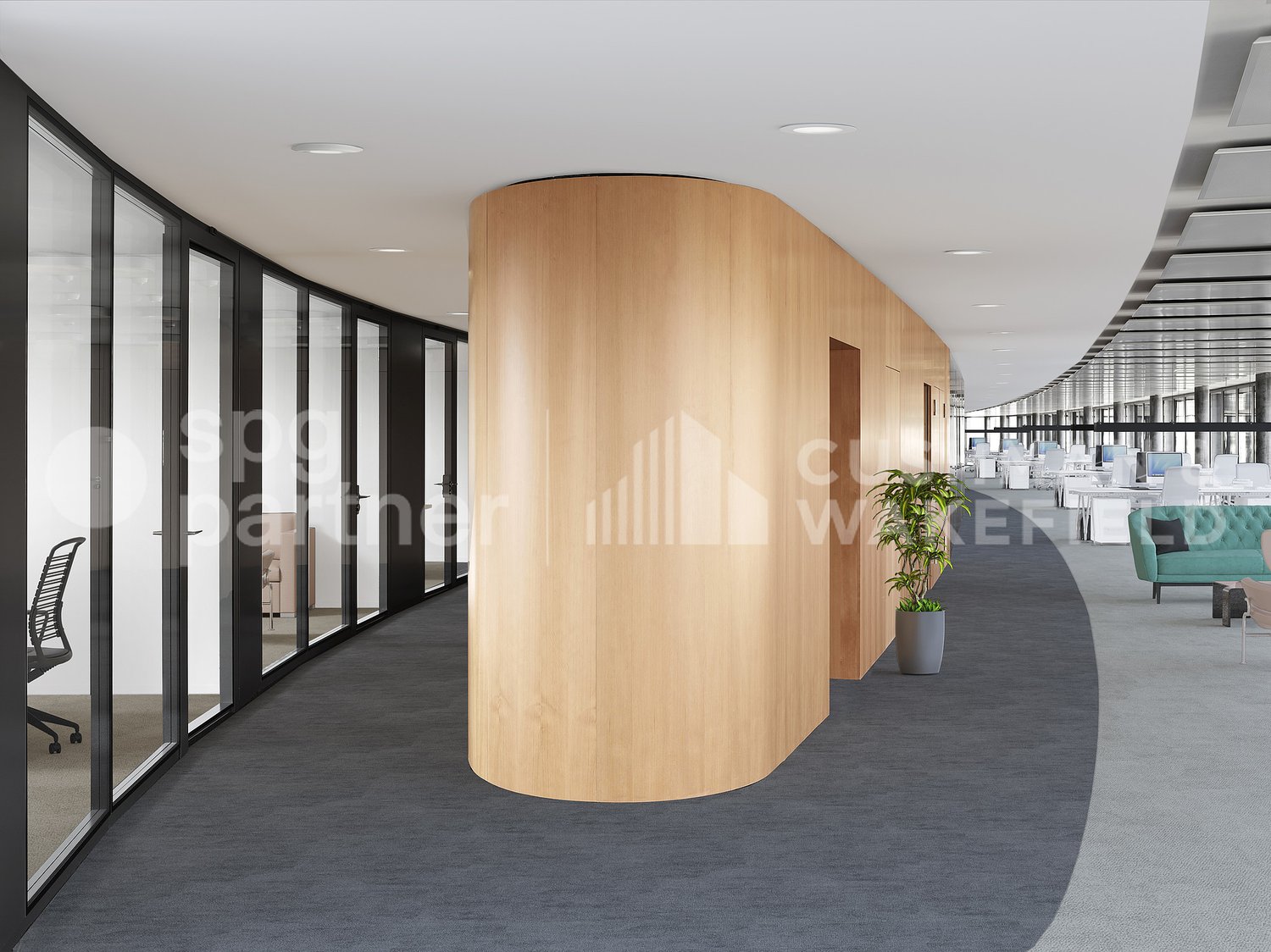 900m² office
