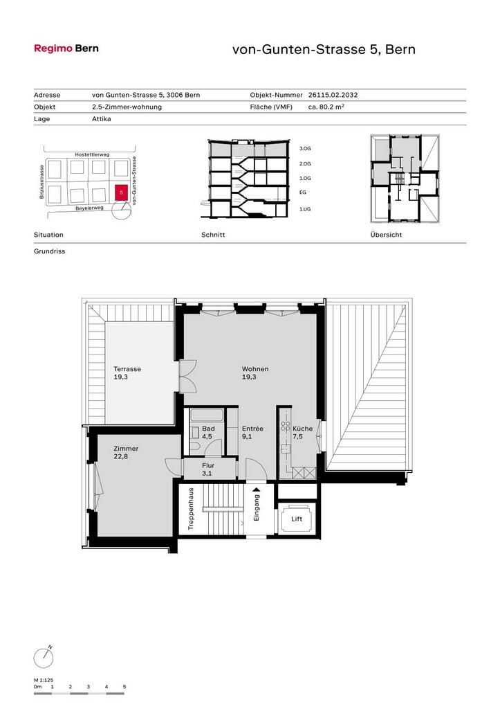 2 ½ pièces appartement mansardé