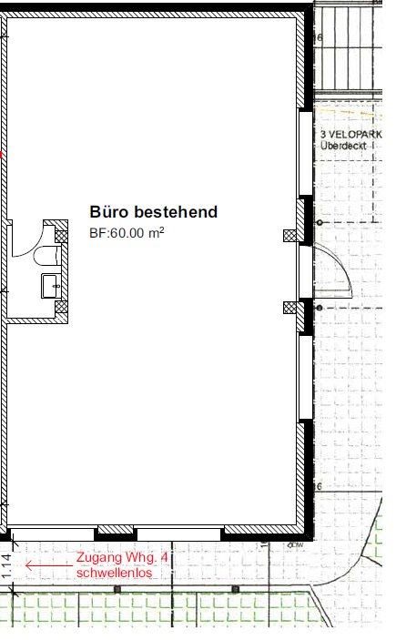 60m² de bureaux