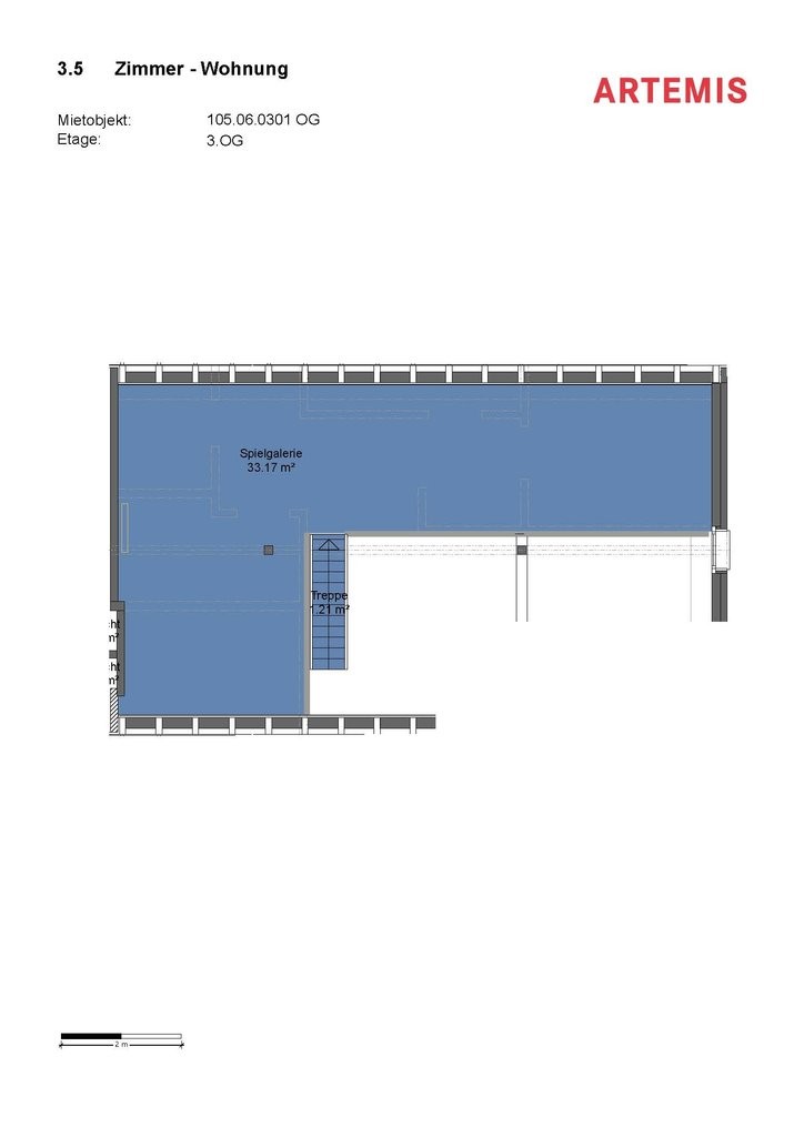 3 ½ rooms roof flat