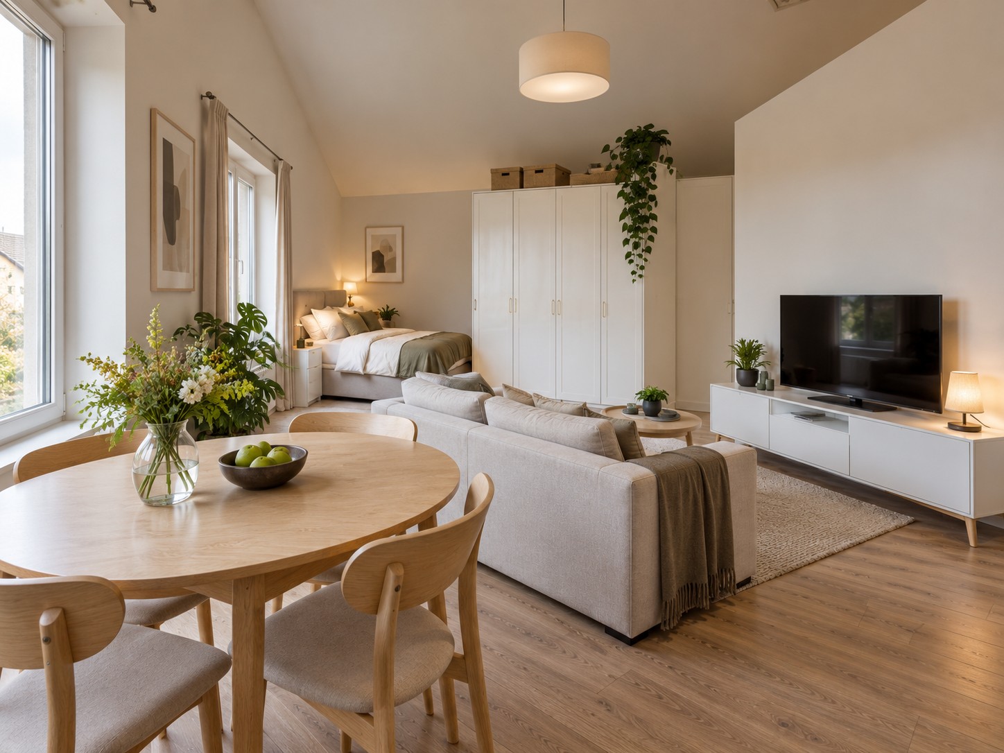 Loft fraîchement meublé d'environ 42 m² pour tous ceux qui souhaitent s'installer sans complications et se sentir immédiatement chez eux.

Idéal pour les actifs, les travailleurs de semaine ou les couples qui recherchent leur propre appartement et ne souhaitent pas conclure de contrats supplémentair, photo 4 sur 6