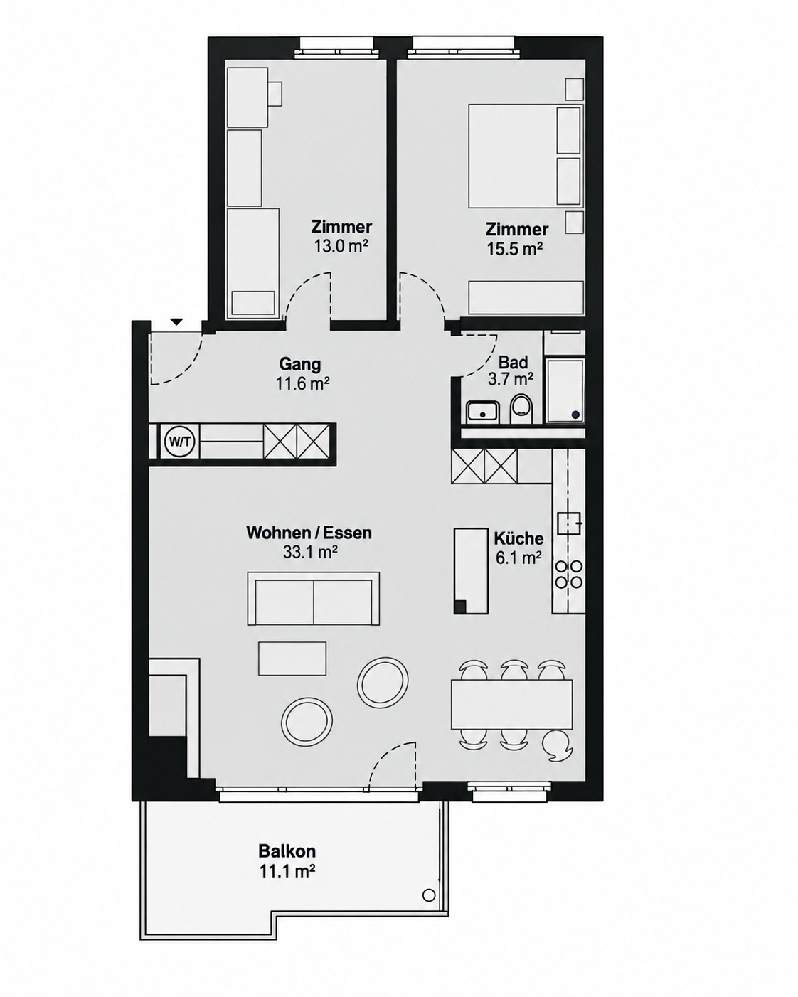 Appartement de 2 ½ pièces, photo 1 sur 8