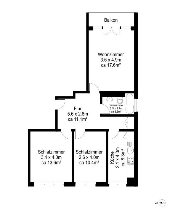 Appartement de 3 pièces