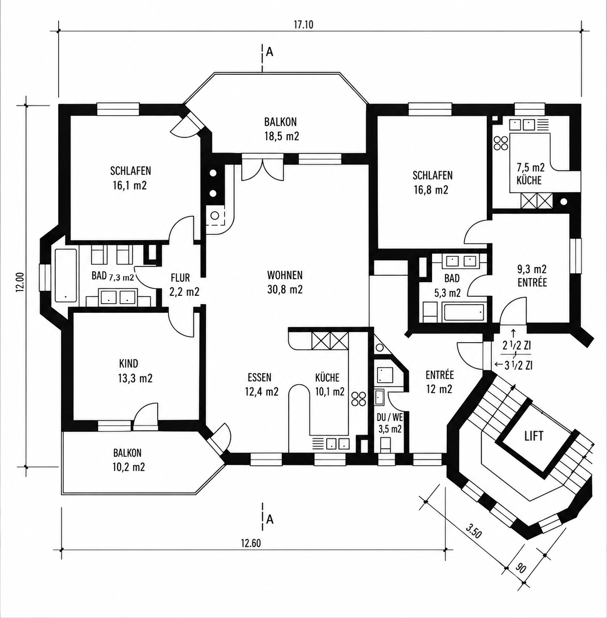 Appartement de 3 ½ pièces
