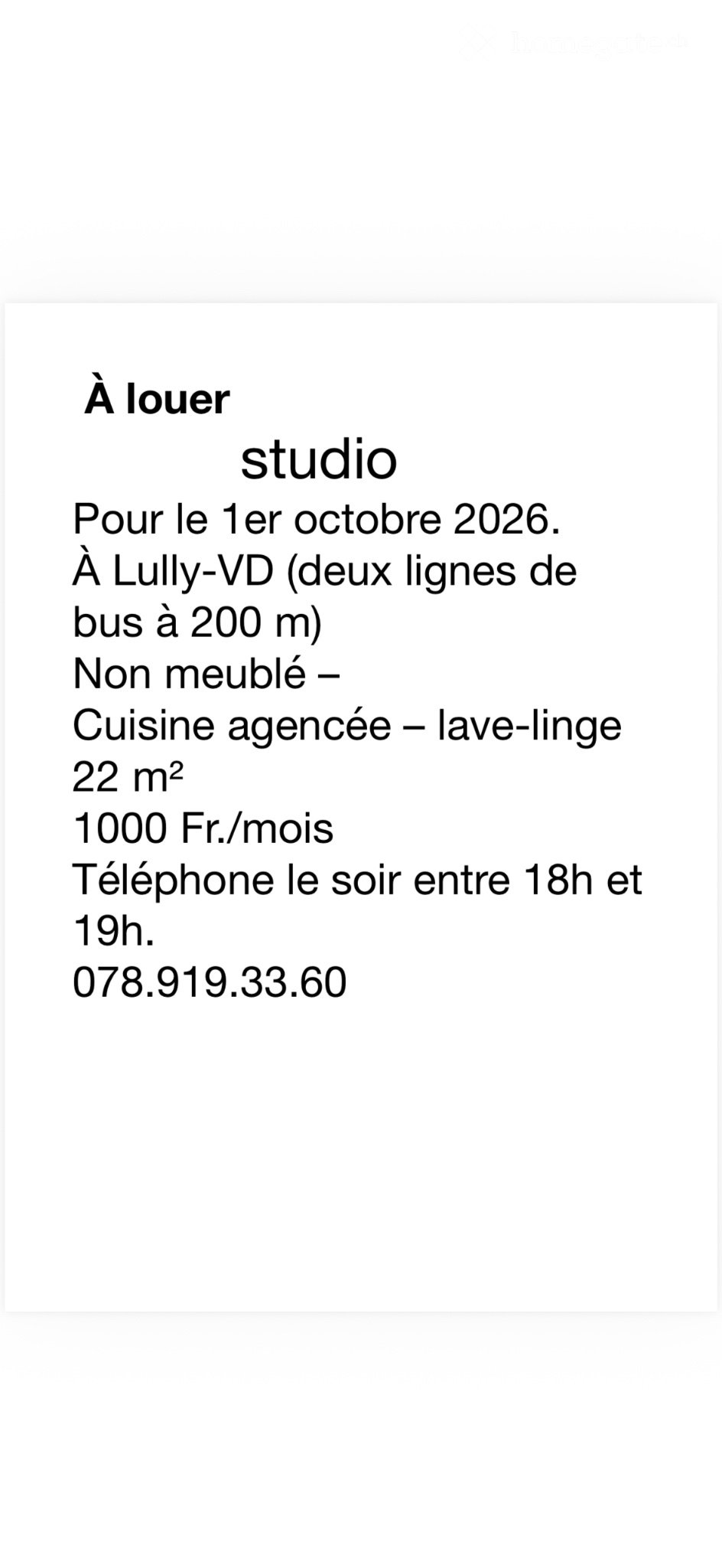 1 room apartment