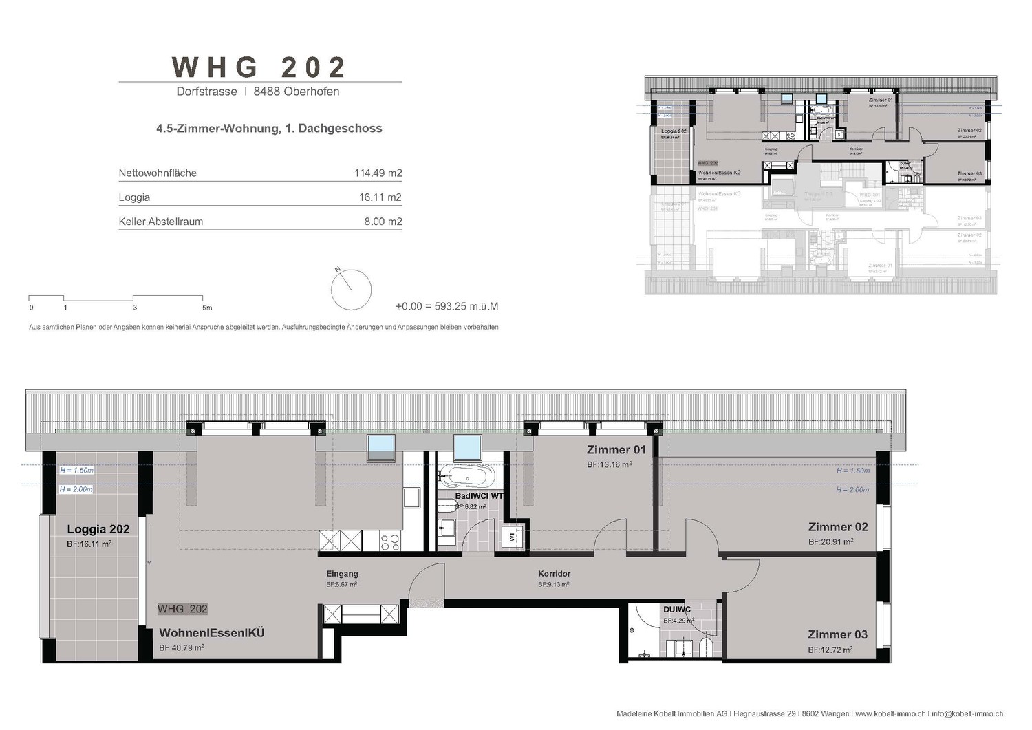 Appartement en attique de 4 ½ pièces