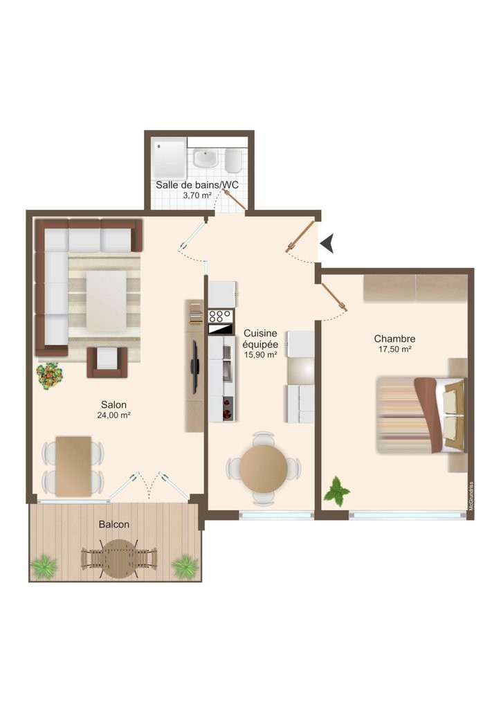 2 ½ rooms apartment