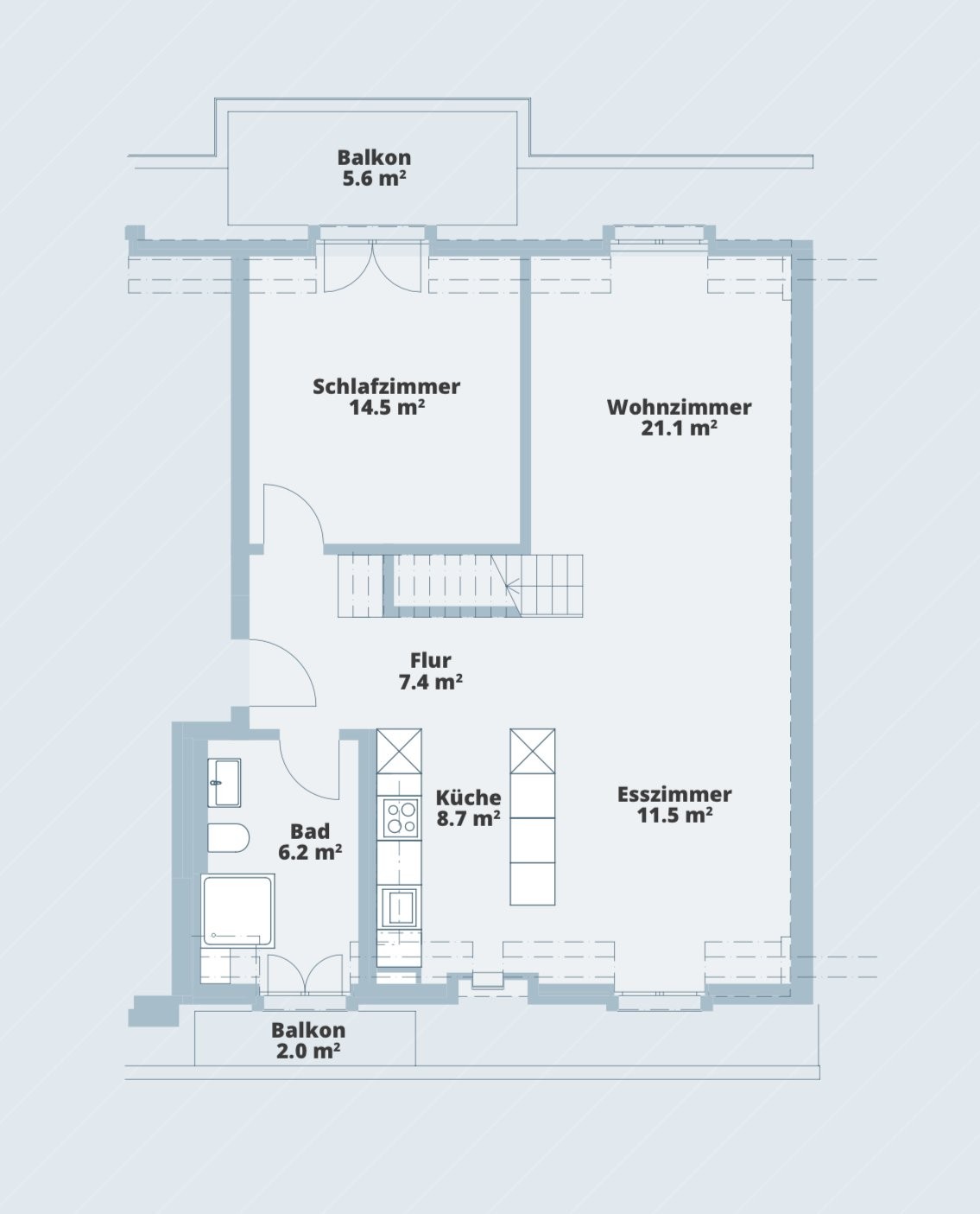 Appartement en attique de 3 ½ pièces