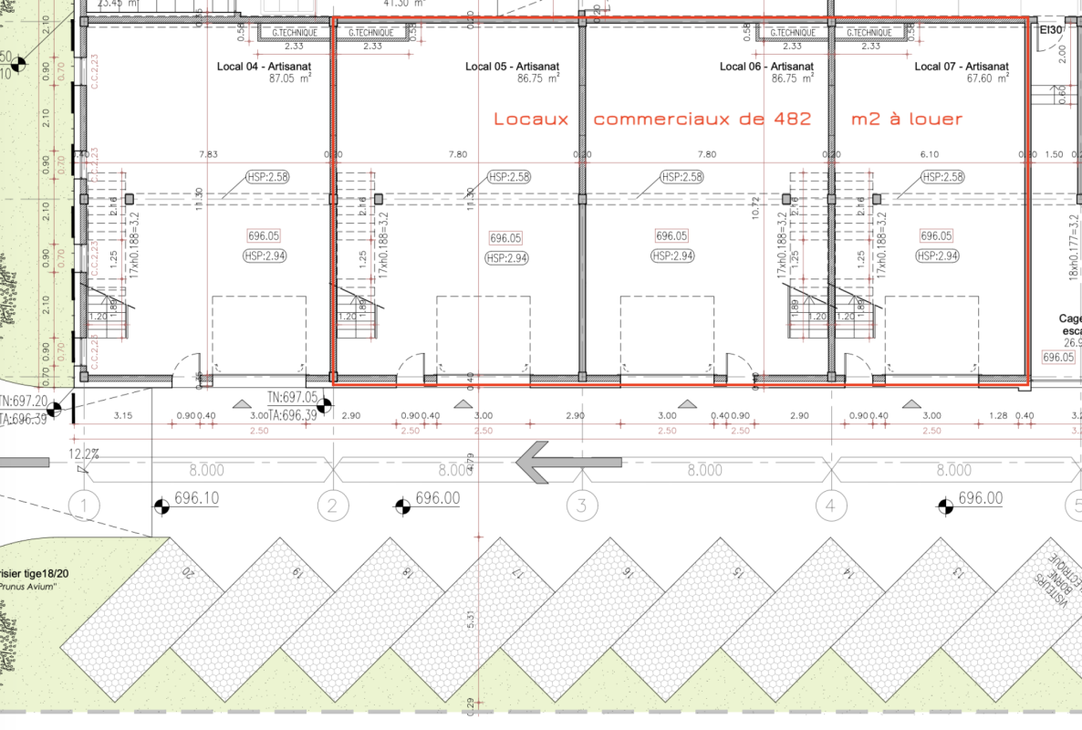600m² office
