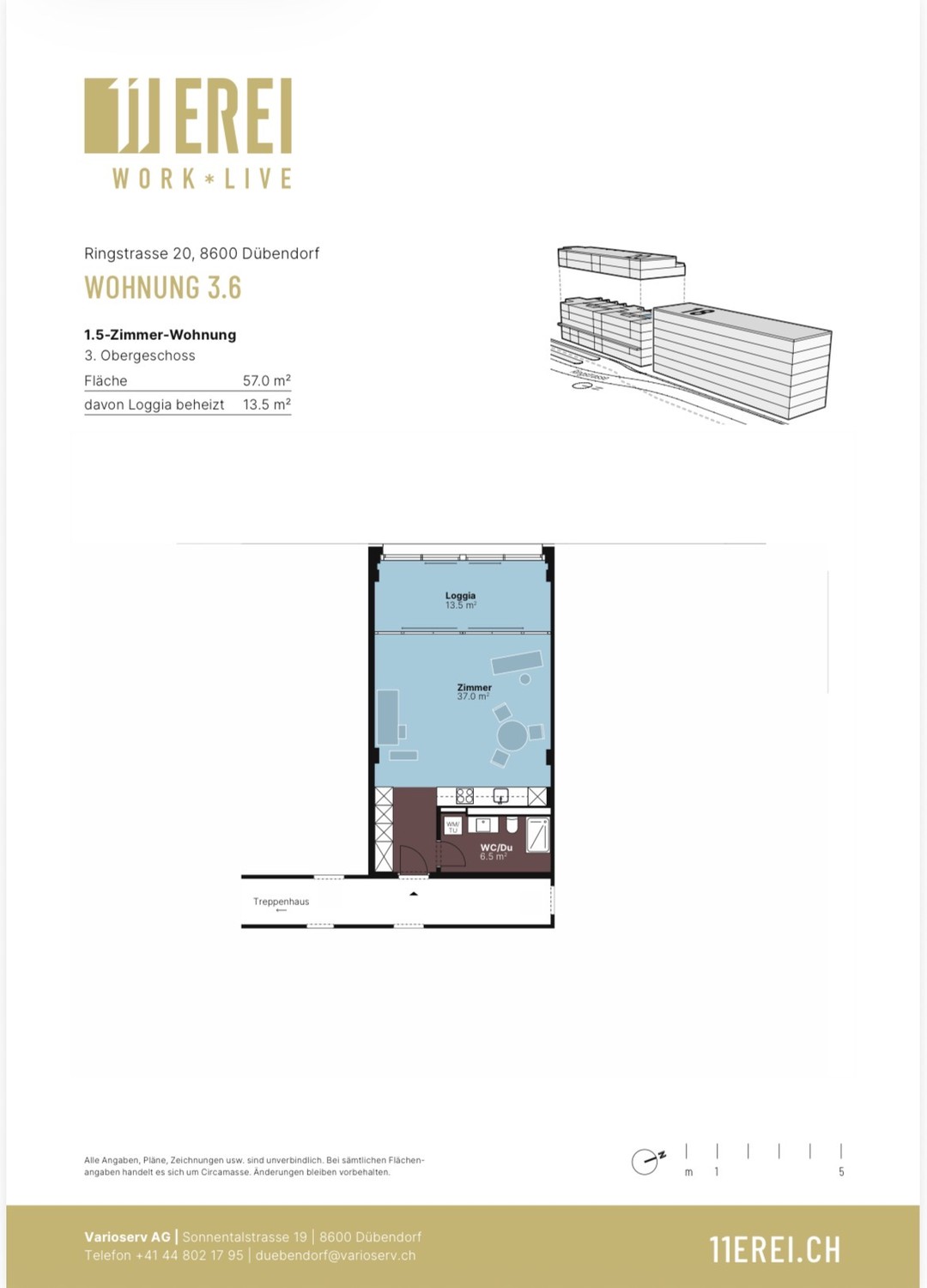 Appartement de 1 ½ pièces
