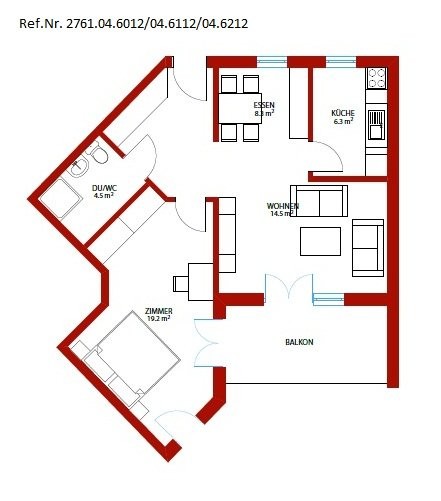 2 ½ pièces appartement