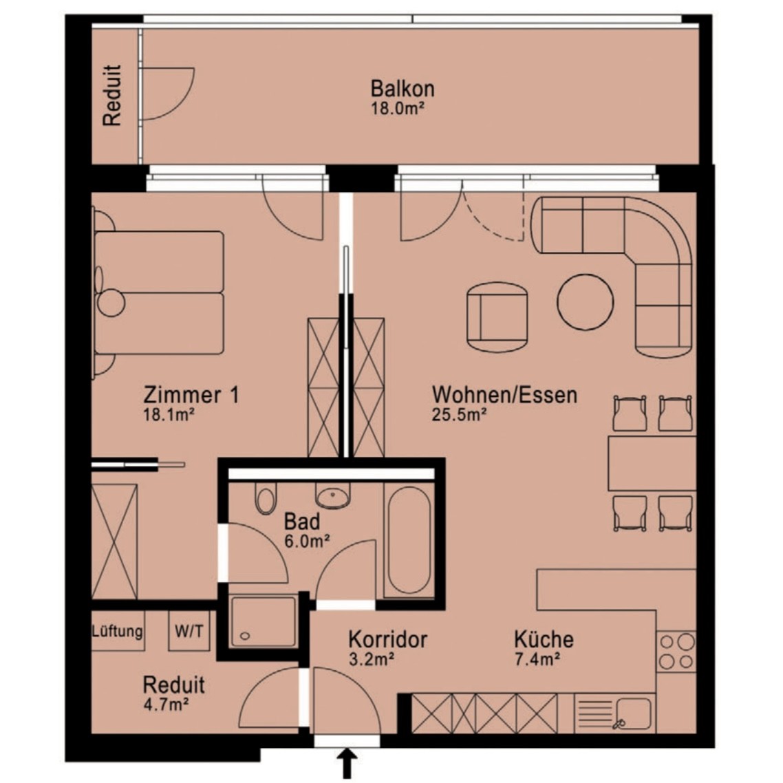 Appartement de 2 ½ pièces
