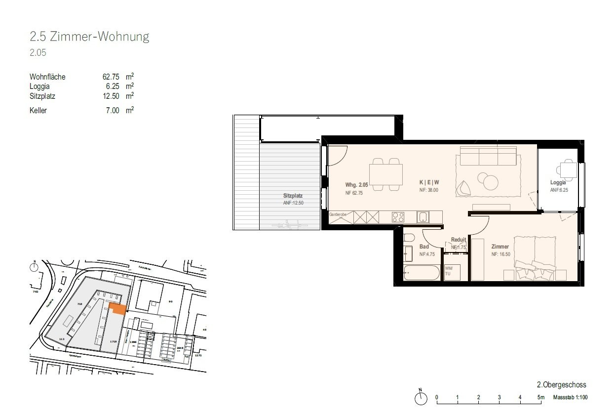 2 ½ rooms apartment