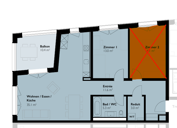 Appartement de 2 ½ pièces