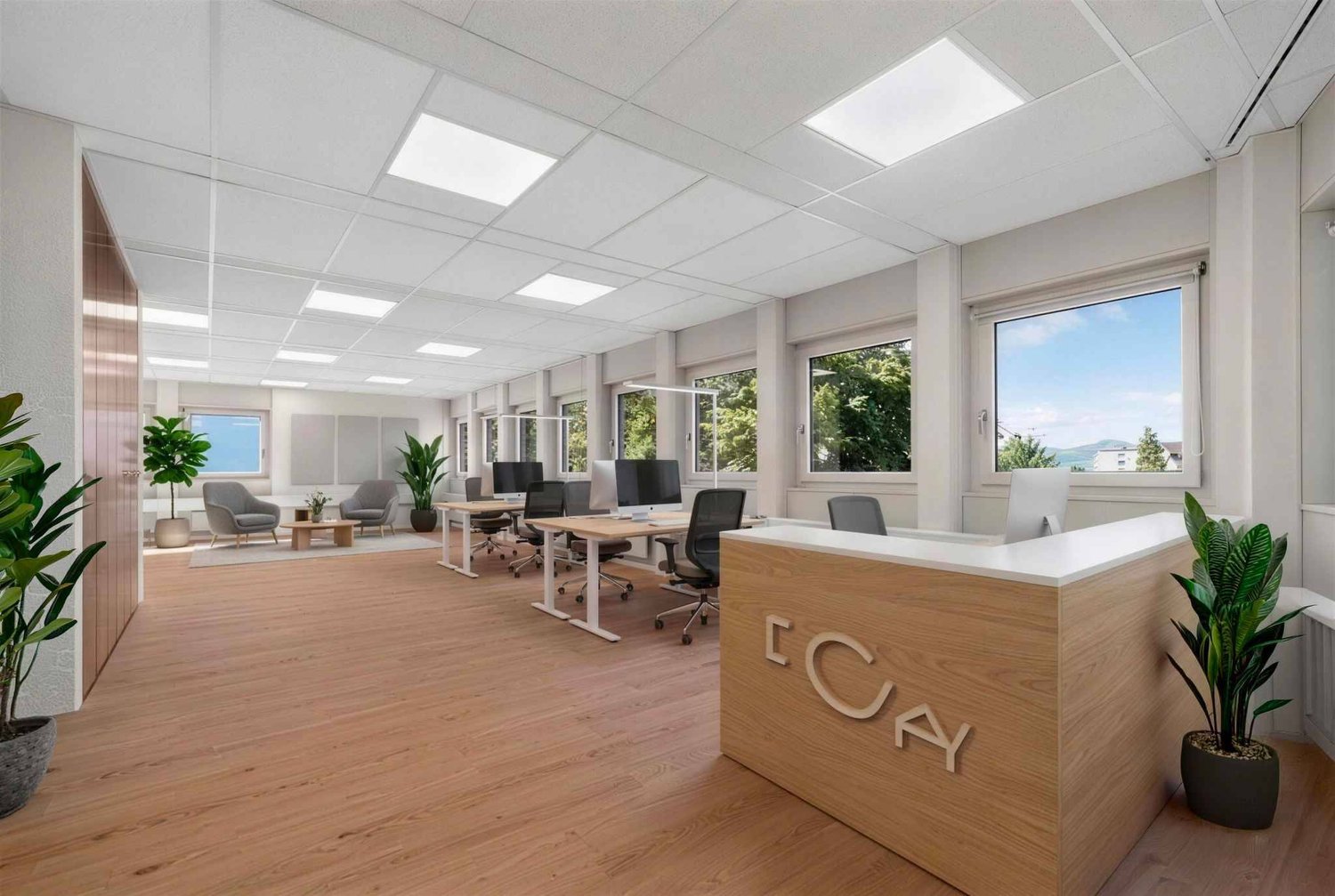 80m² office