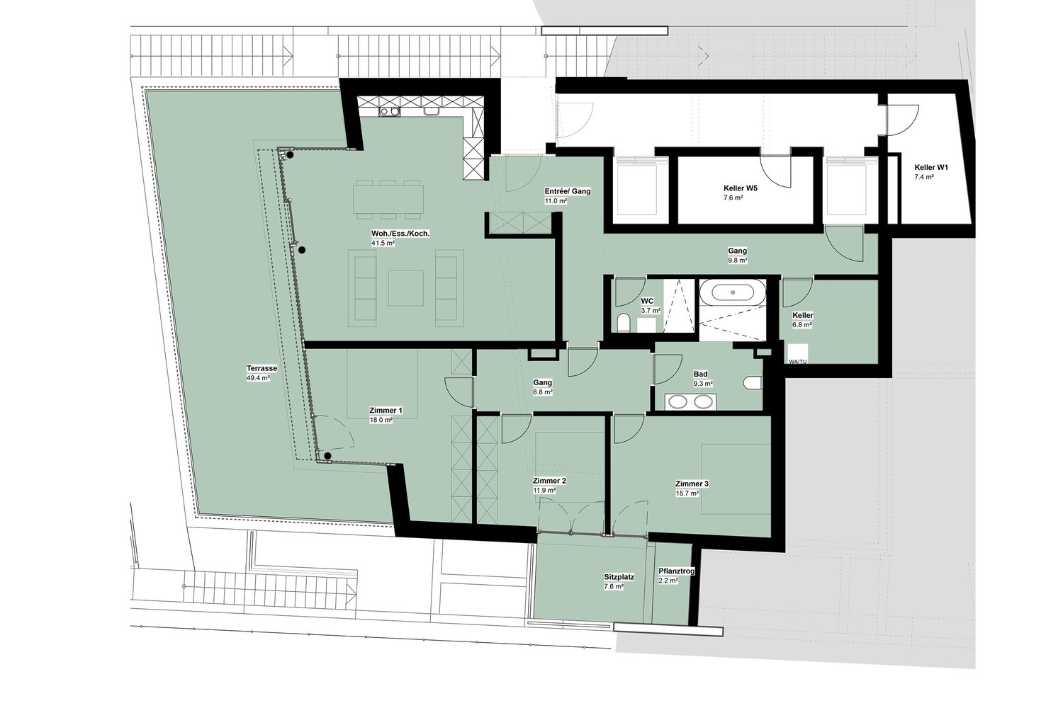 4 ½ pièces appartement, photo 2 sur 3