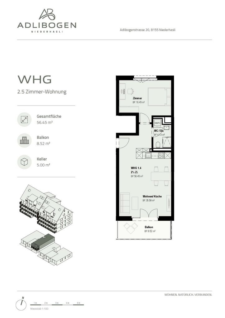Appartement de 2 ½ pièces, photo 5 sur 6