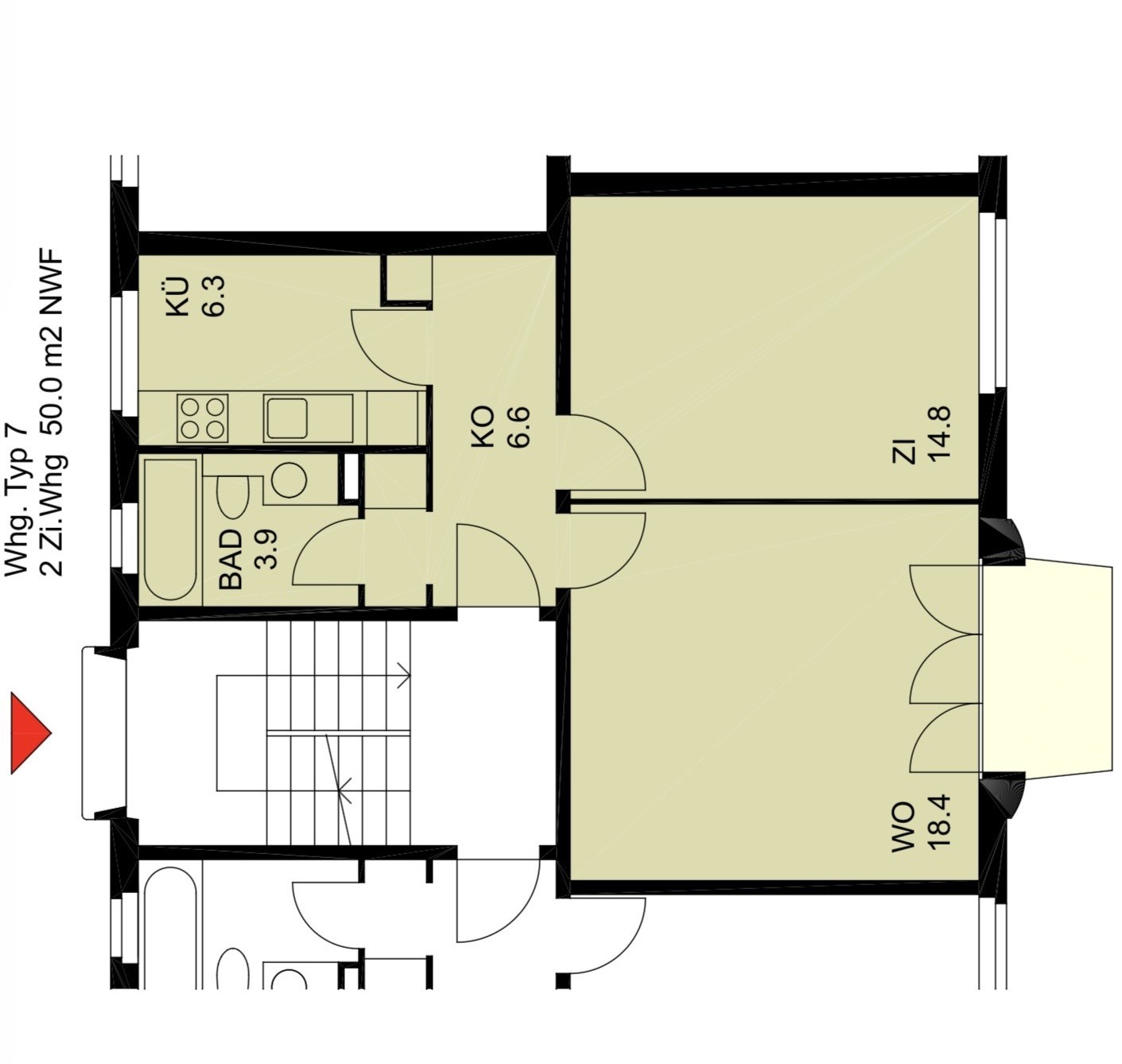 Appartement de 2 pièces