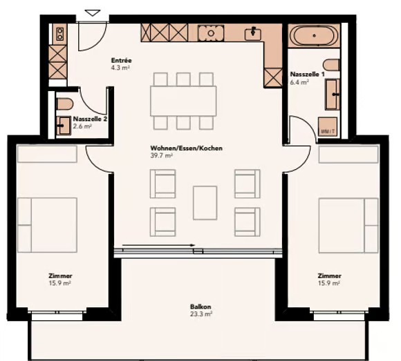 3 ½ rooms apartment