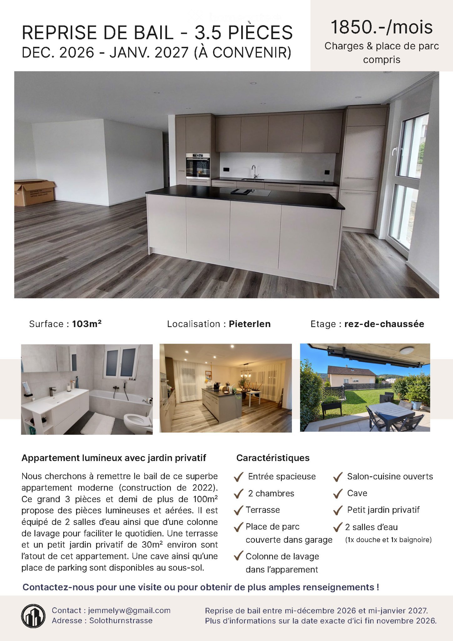 3 ½ rooms apartment