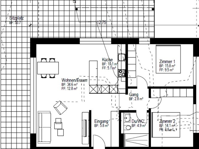 Appartement de 3 ½ pièces