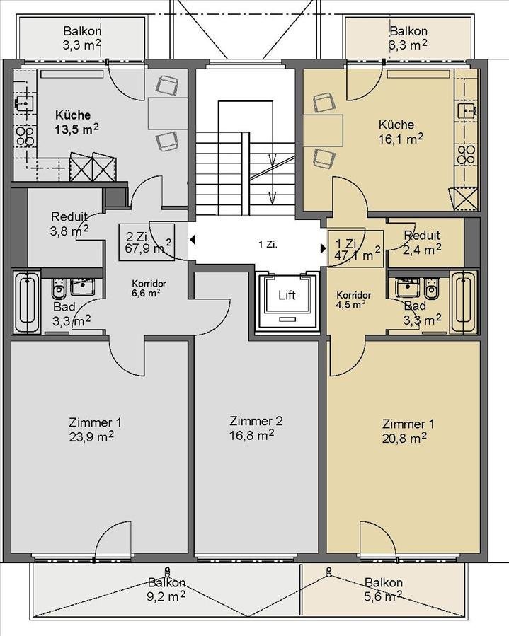 Appartement de 2 pièces