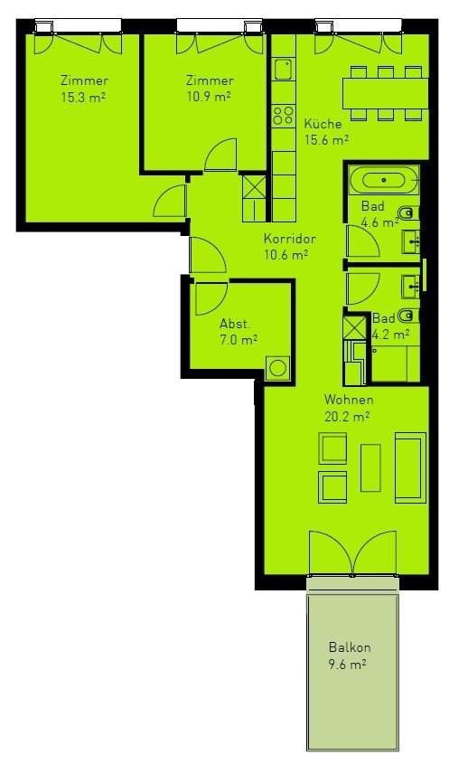 3 ½ rooms apartment