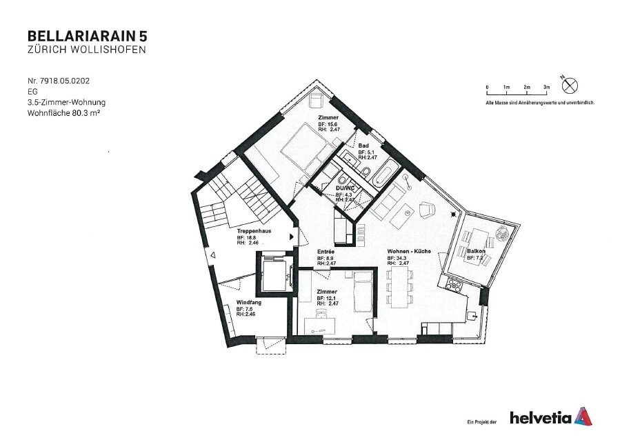 Appartement de 3 ½ pièces