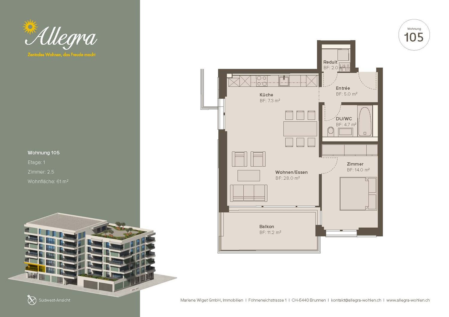 Appartement de 2 ½ pièces