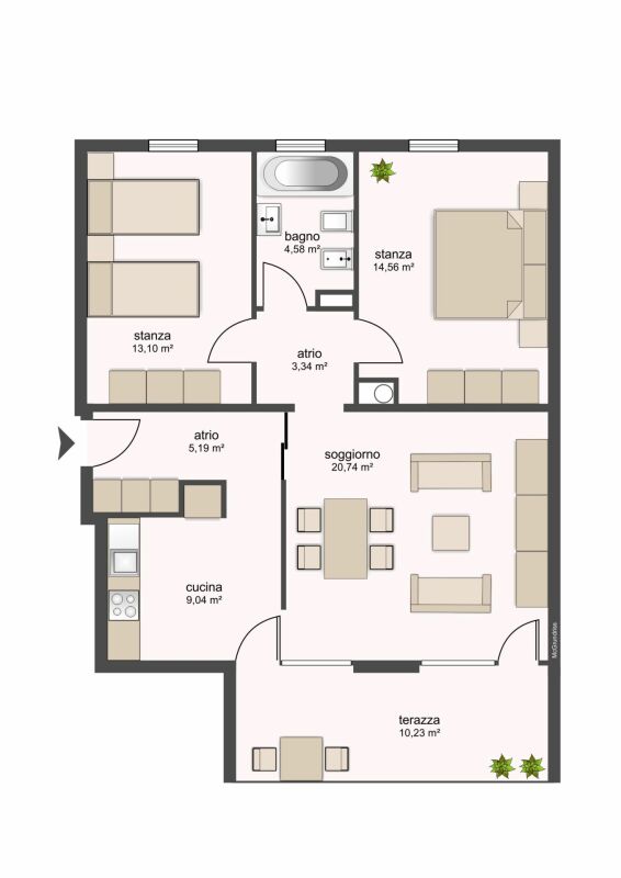 Appartement de 2 ½ pièces, photo 1 sur 10