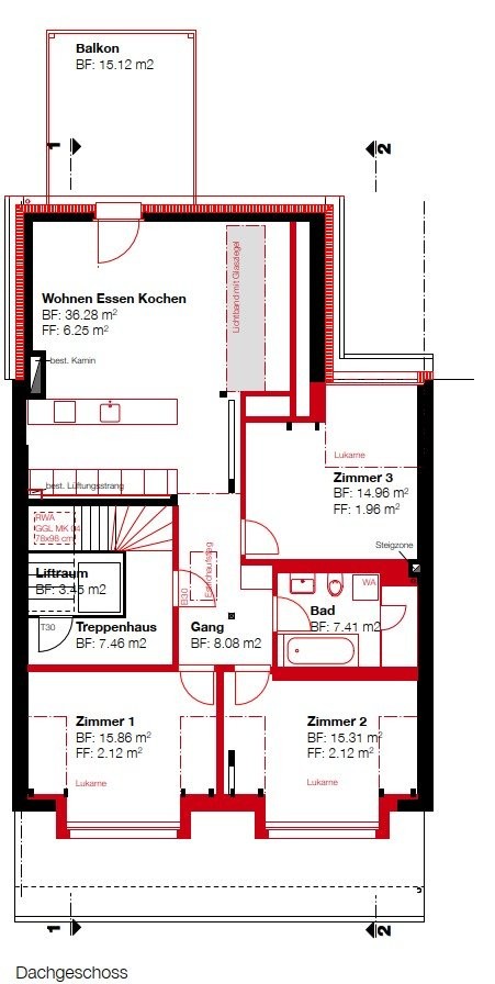 4 ½ pièces appartement au dernier étage, photo 4 sur 6
