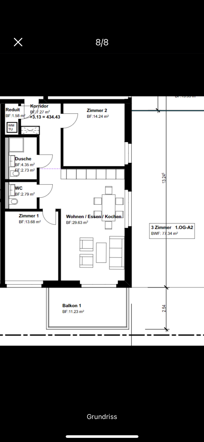 Appartement de 3 pièces