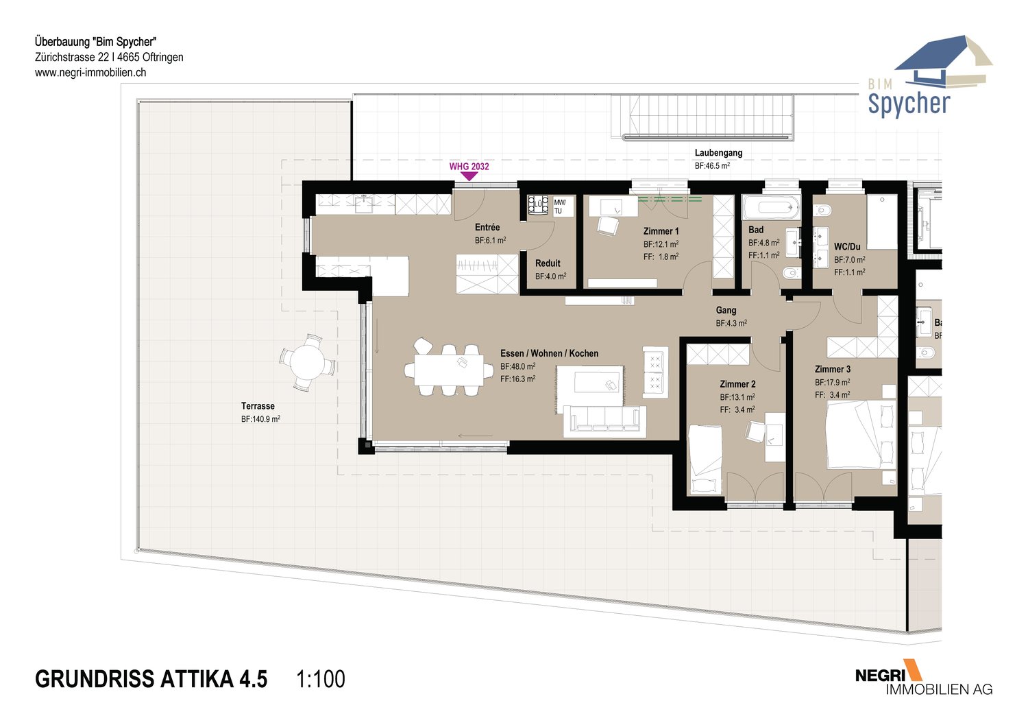 Appartement en attique de 4 ½ pièces, photo 5 sur 5