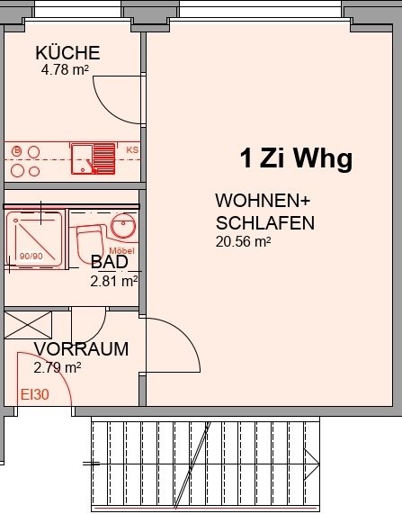 Appartement d'une pièce, photo 5 sur 5