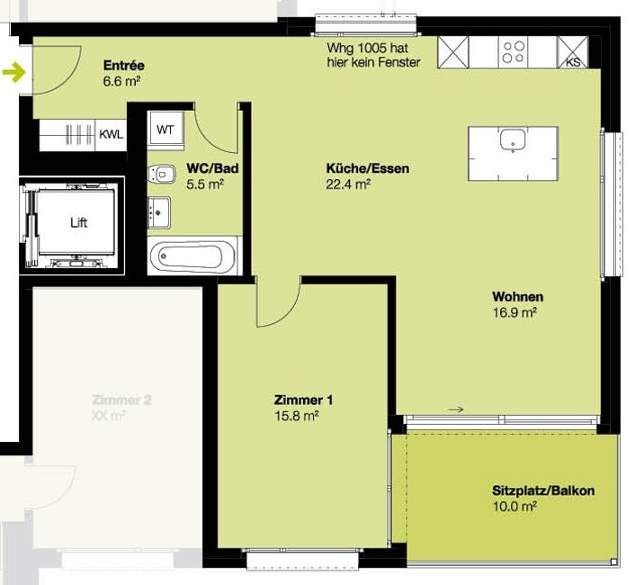 Appartement de 2 ½ pièces
