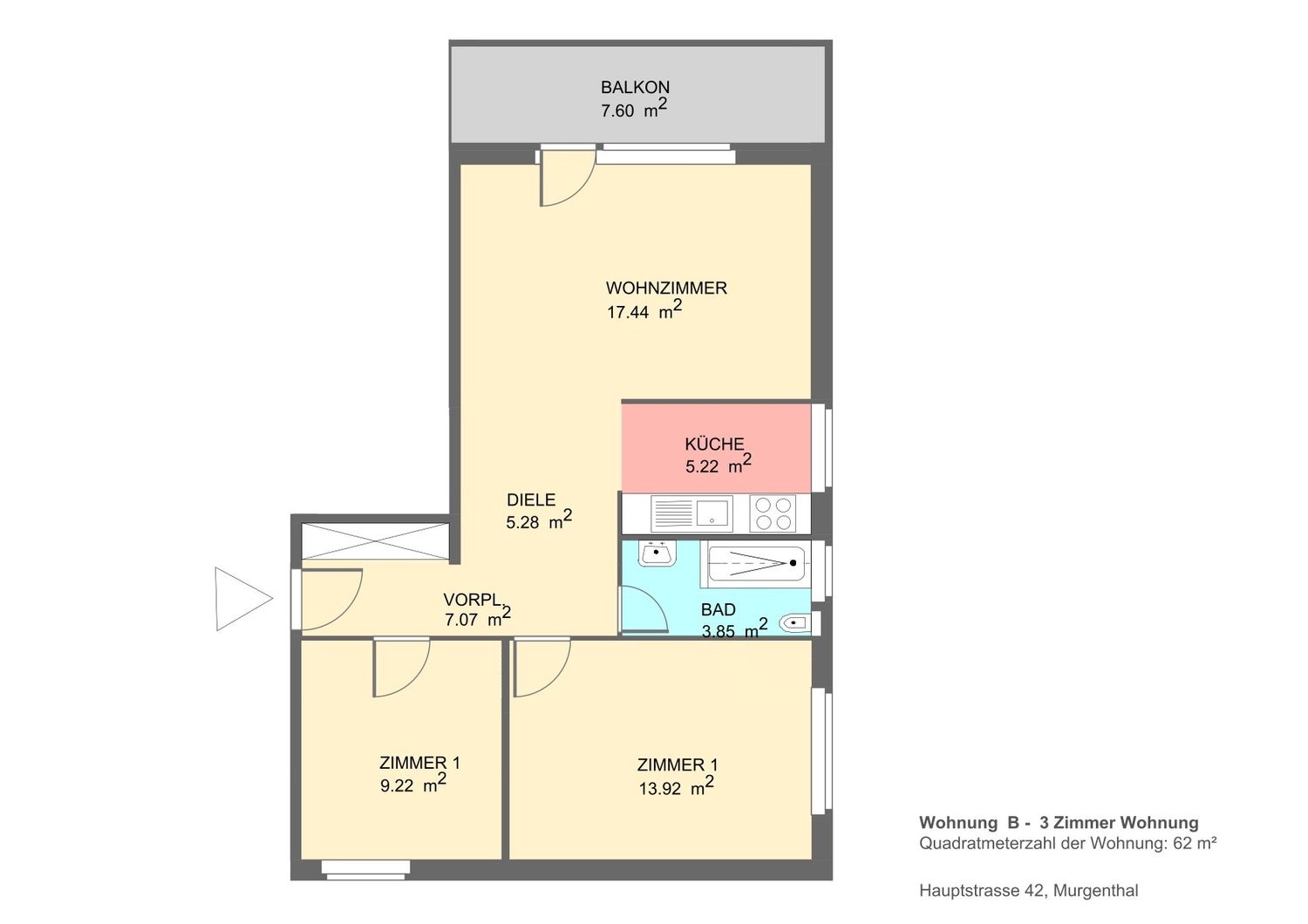 3 rooms apartment