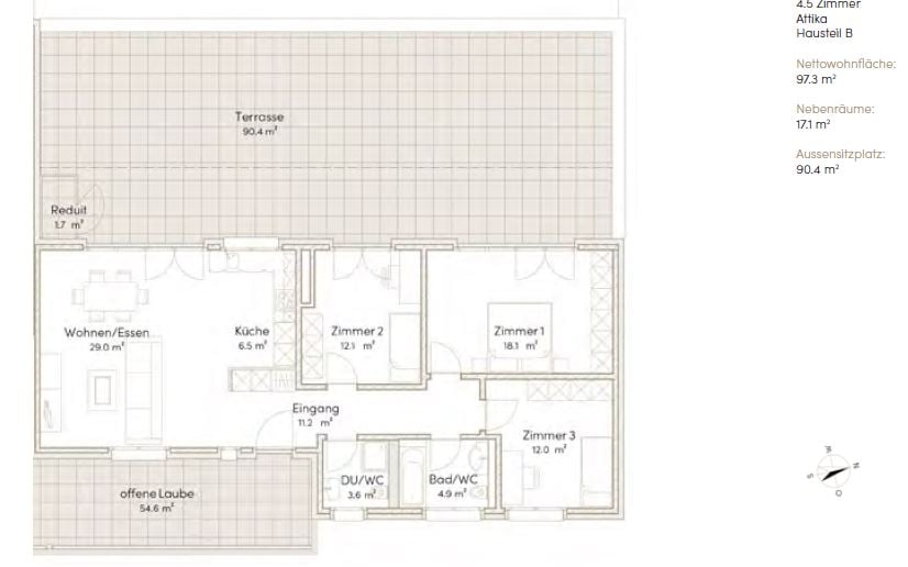 Appartement en attique de 4 ½ pièces, photo 3 sur 10