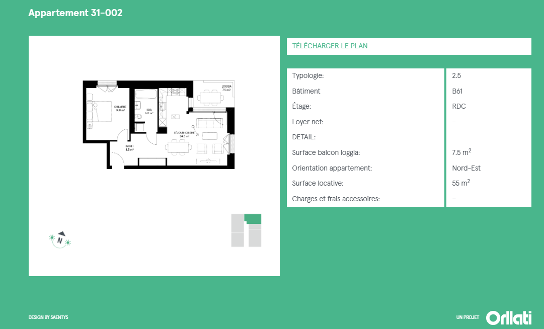 2 ½ rooms apartment, photo 4 sur 4