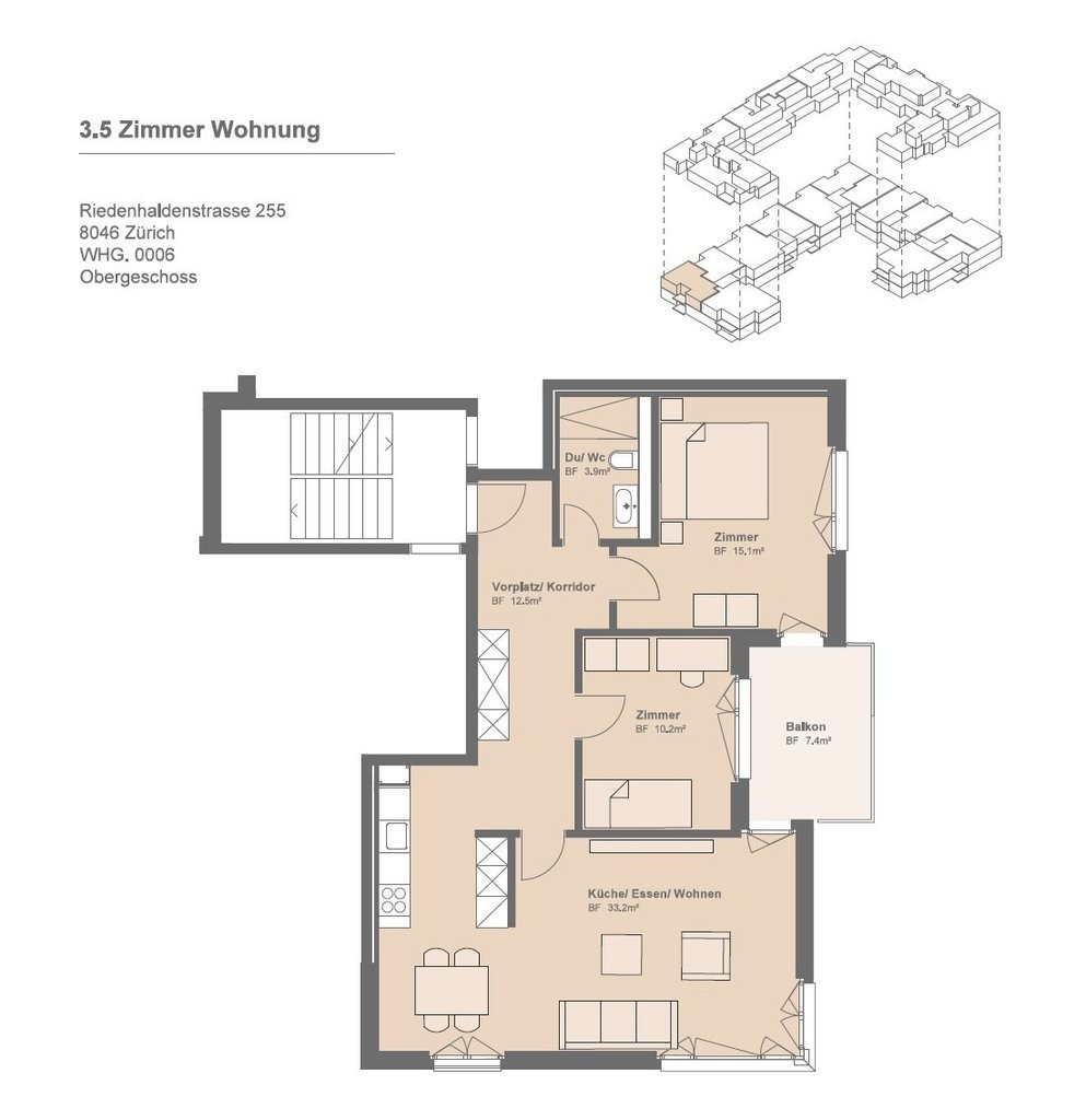 Appartement de 3 ½ pièces