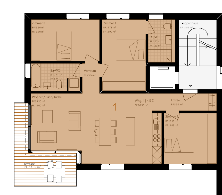 Appartement de 4 ½ pièces, photo 8 sur 9