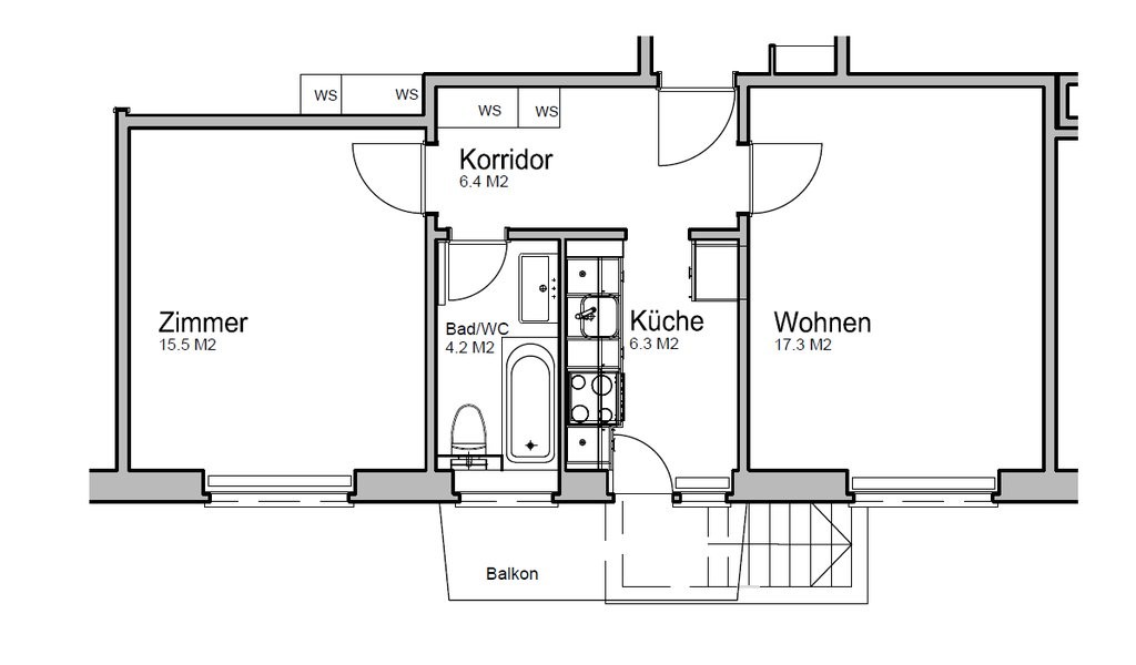 Appartement de 2 pièces
