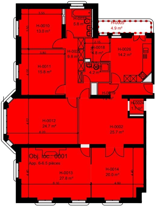 6 rooms apartment, photo 9 sur 9
