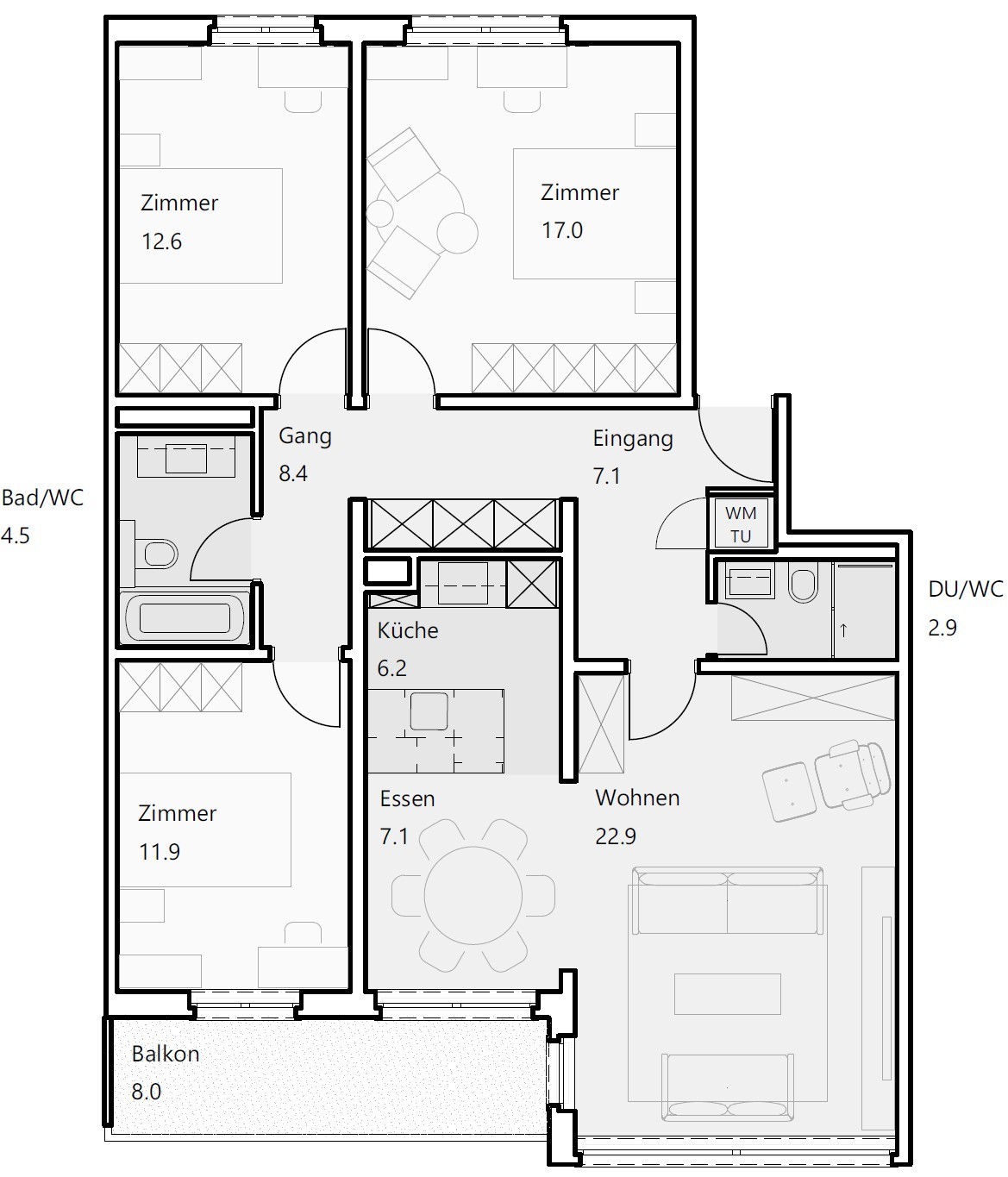 Appartement en attique de 3 ½ pièces, photo 5 sur 9