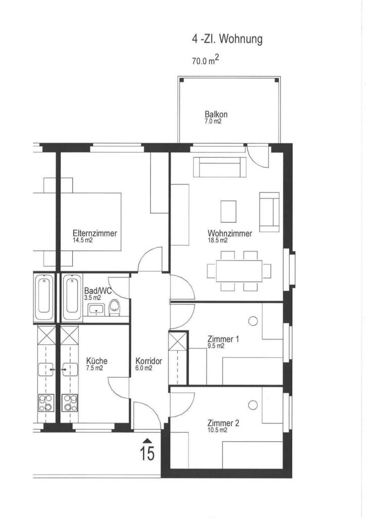 Appartement de 4 pièces