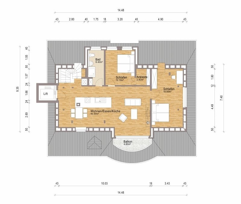 Appartement de 3 ½ pièces