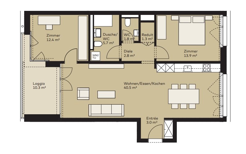 Appartement de 3 ½ pièces