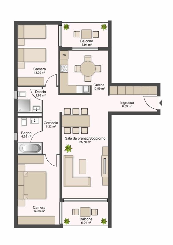 Appartement de 3 ½ pièces, photo 1 sur 9