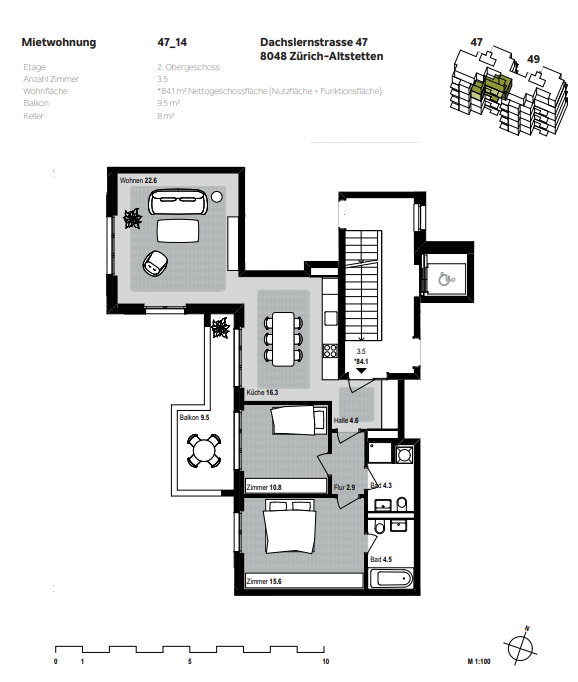 Appartamento di 3 ½ locali